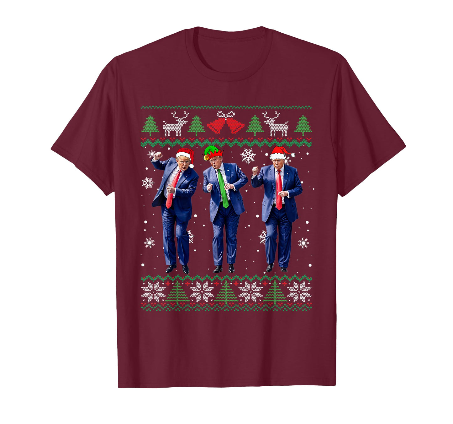 Funny Trump Dance Xmas President 47 USA Christmas Ugly T-Shirt