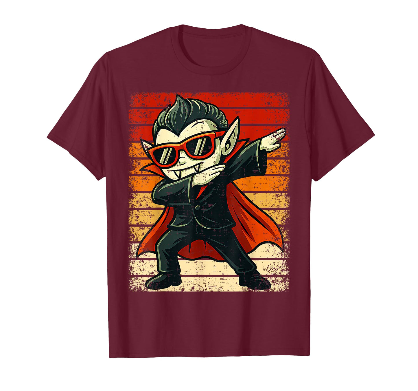 Dabbing Hipster Vampire Halloween Men Kids Boy Funny Vampire T-Shirt