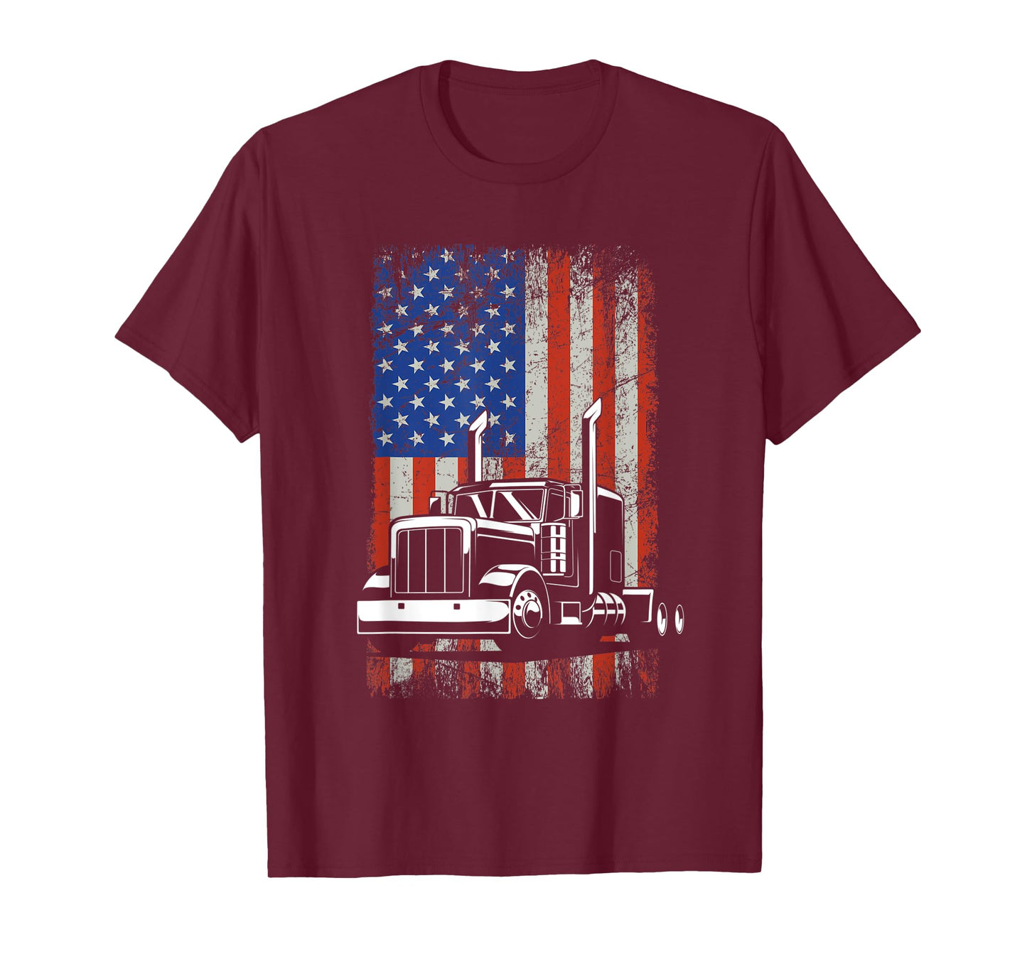 Trucker American Flag Truck Driver Women Men T-Shirt