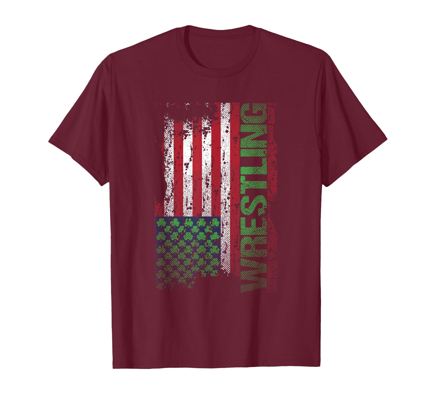 Irish American Flag St Patrick's Day Wrestling T-Shirt for Women Kids Men