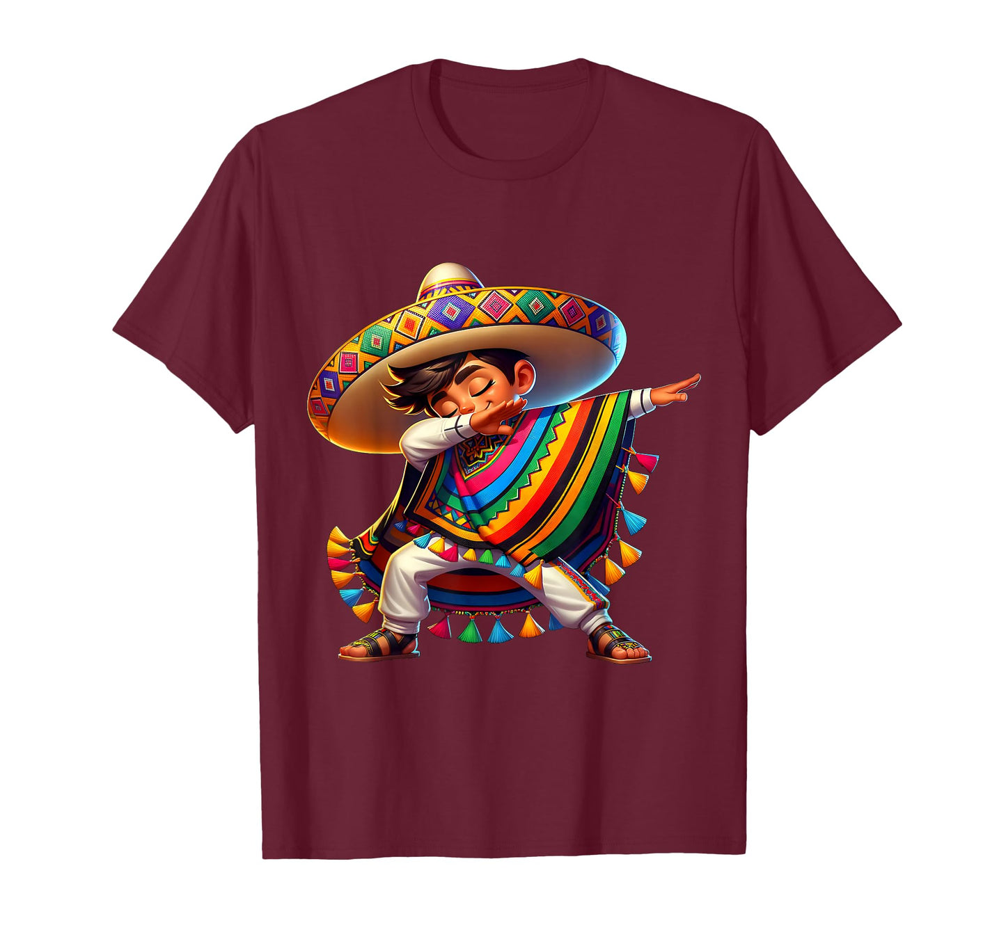 Mexican Boy Dabbing Poncho Cinco de Mayo T-Shirt