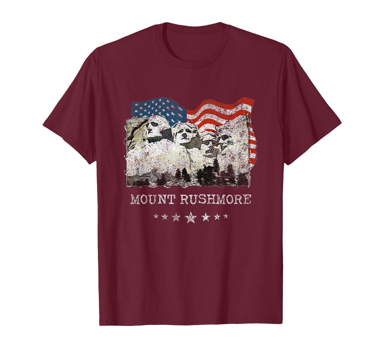 Mount Rushmore Flag Souvenirs T-Shirt Gift Tee T-Shirt