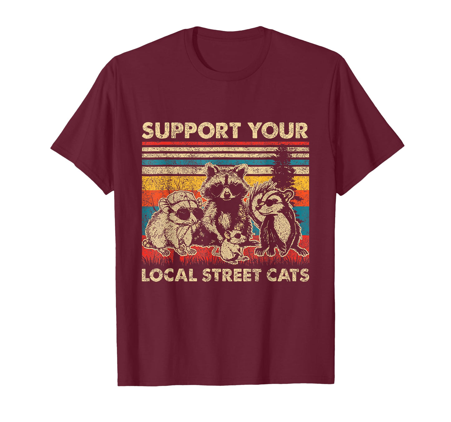 Support Local Street Cats Opossum Raccoon T-Shirt