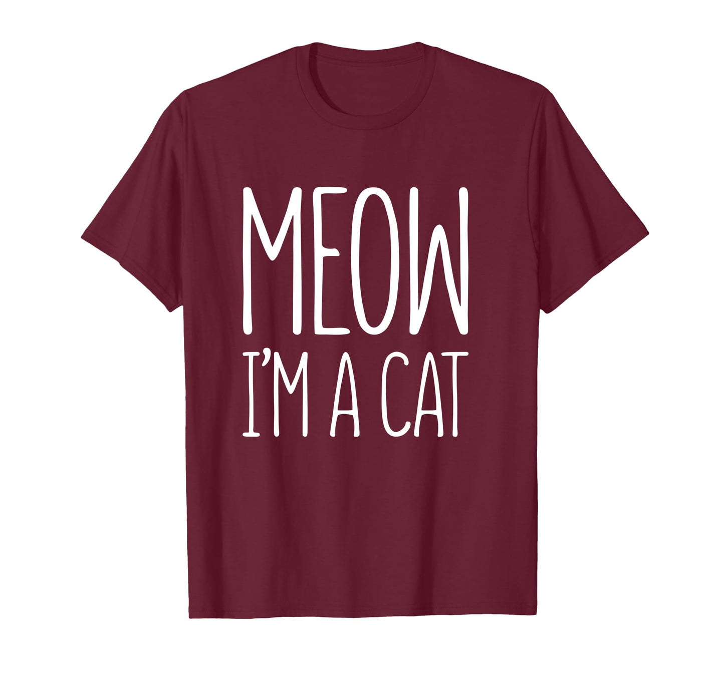 Meow I'm A Cat Shirt Adult Kids Halloween Cat Costume Long Sleeve T-Shirt
