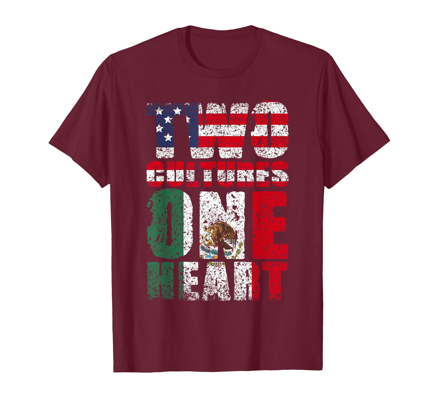 Zwei Kulturen EIN Herz Mexico USA Mexican American T-Shirt