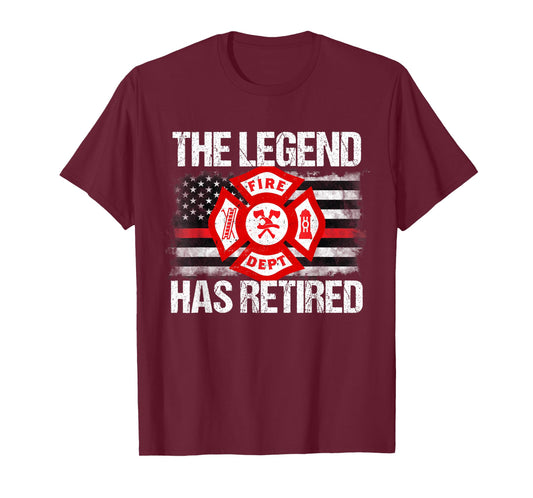 The Legend Has Retired Firefighter Retirement Party Gift T-Shirt
