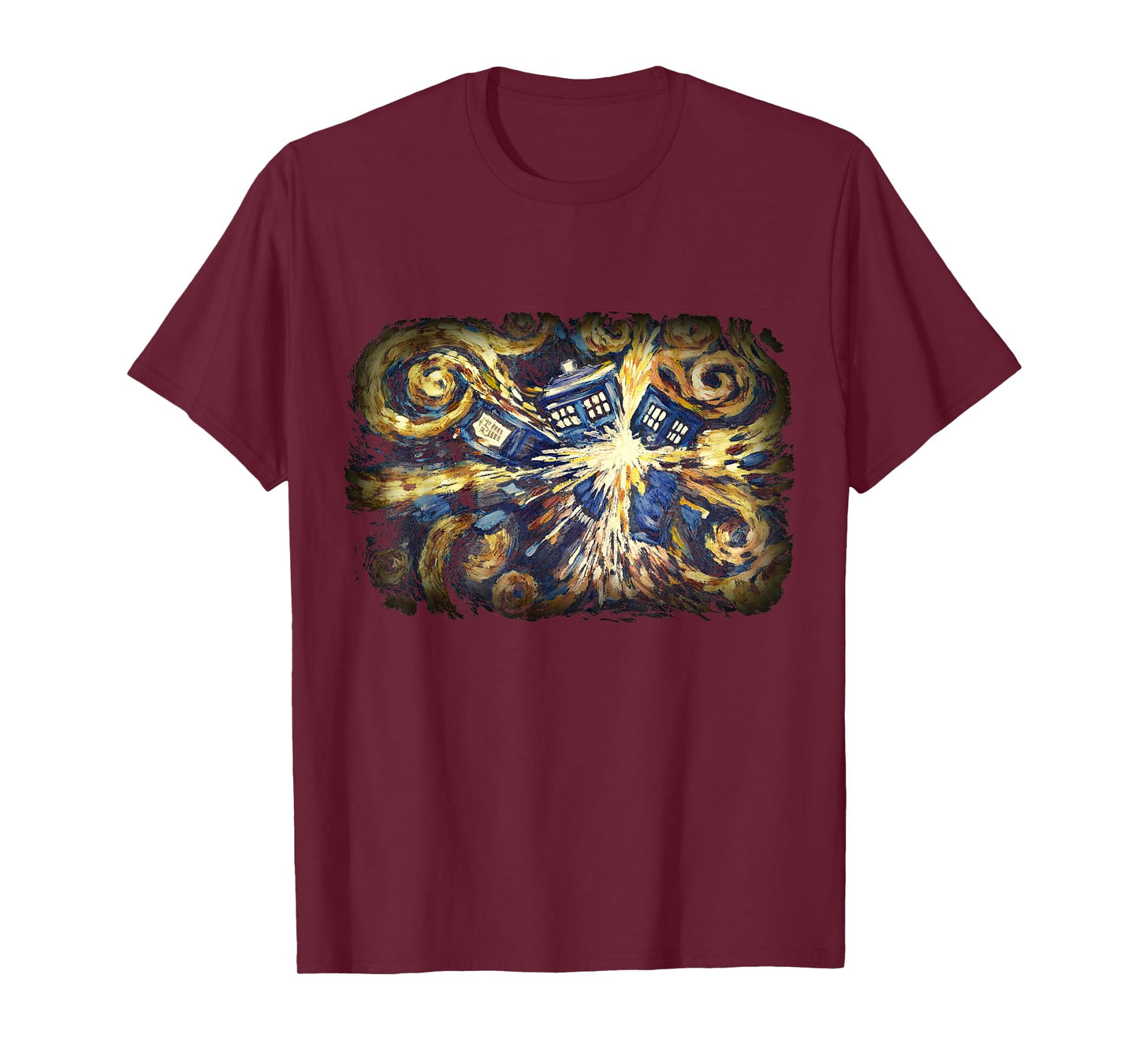 Art Tardis Van Gogh Time Travel Sci-Fi Fan T-Shirt