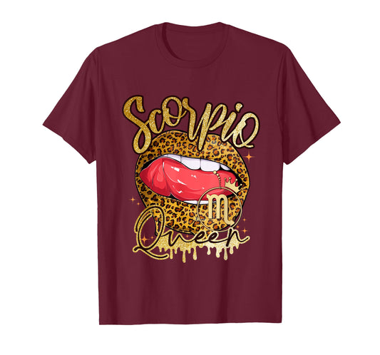 Scorpio Girl Birthday Funny Melanin Afro Queen Black Women T-Shirt