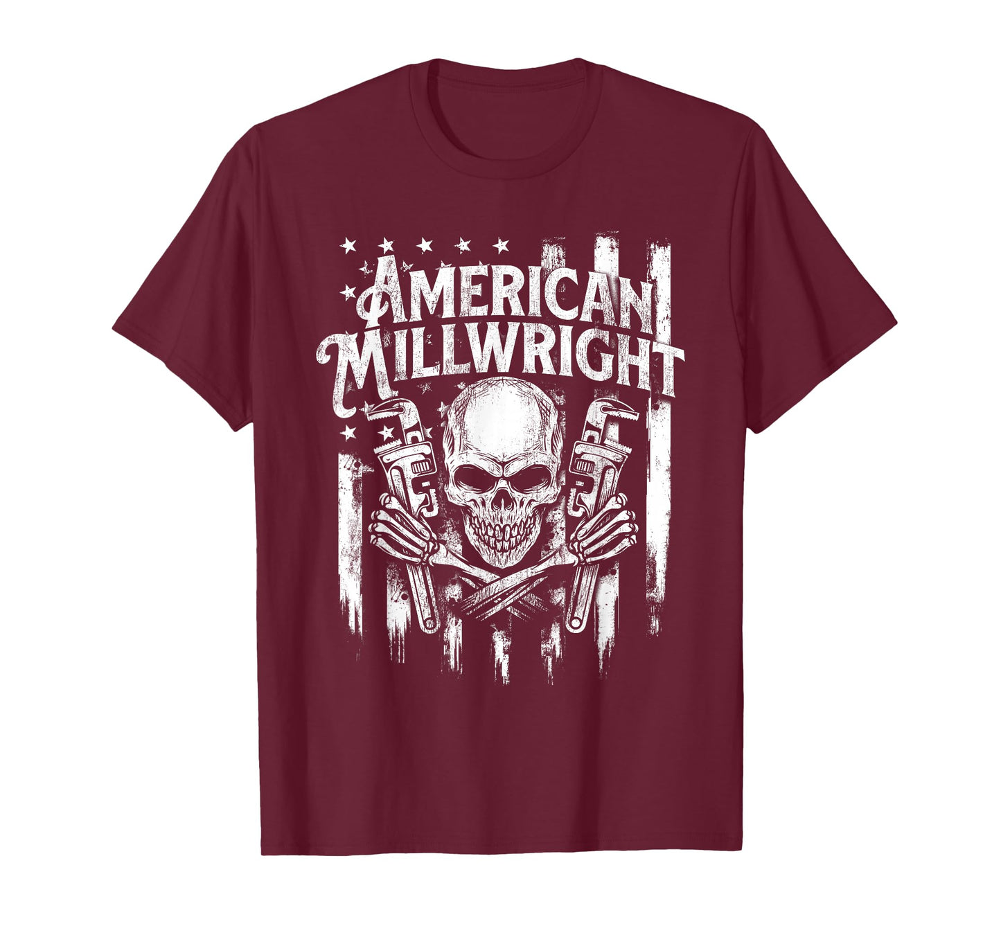 American Millwright - Patriotic USA Flag Machinist Engineer T-Shirt
