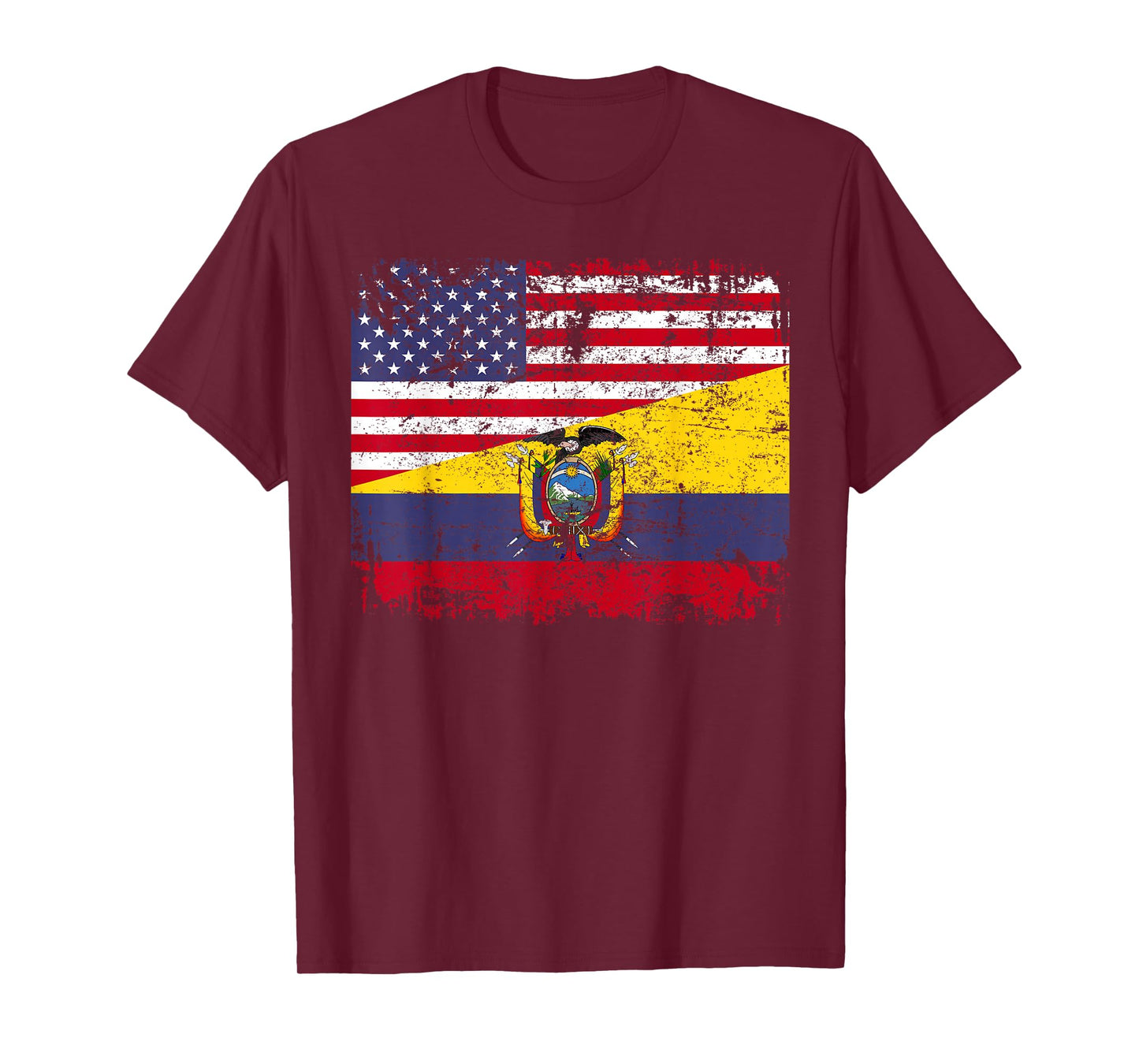 Ecuadorian Roots | Half American Flag | USA Ecuador Flag T-Shirt