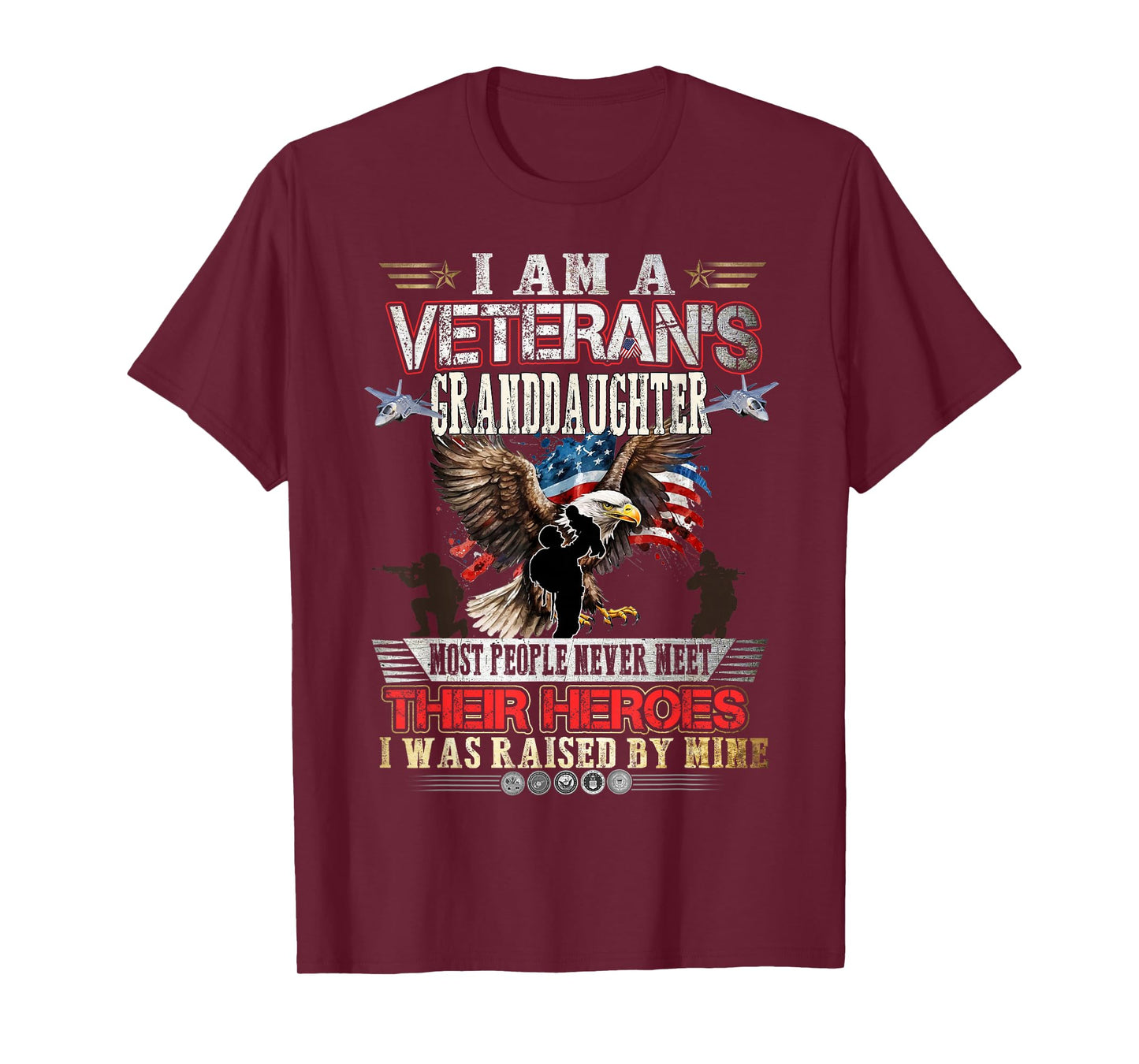 I Am A Veteran's Granddaughter Proud Veteran Mother Womens T-Shirt