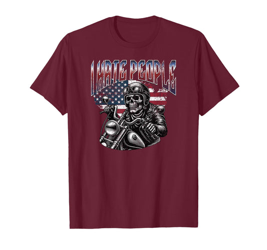 Love America I Hate People Shirt Funny Bootleg USA Flag Gift T-Shirt