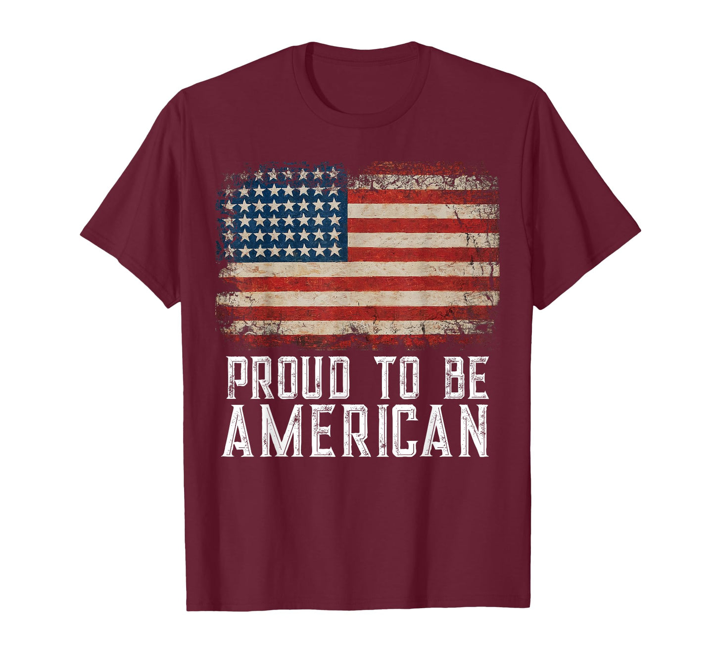 Patriotic USA Flag Proud to Be American Citizen Veteran T-Shirt