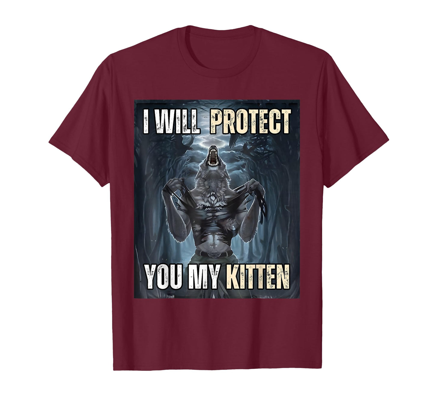 I'll protect you my kitten T-Shirt, Small, Black