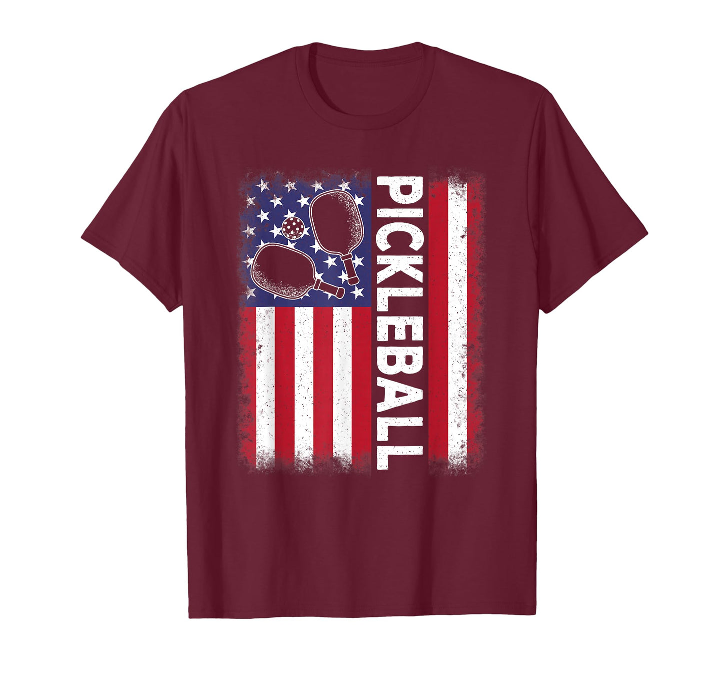 Pickleball American Flag Funny Pickleball Vintage Men Women T-Shirt