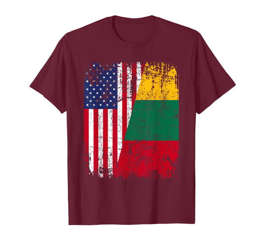 LITHUANIAN American Flag | Men Women Kids | LITHUANIA T-Shirt