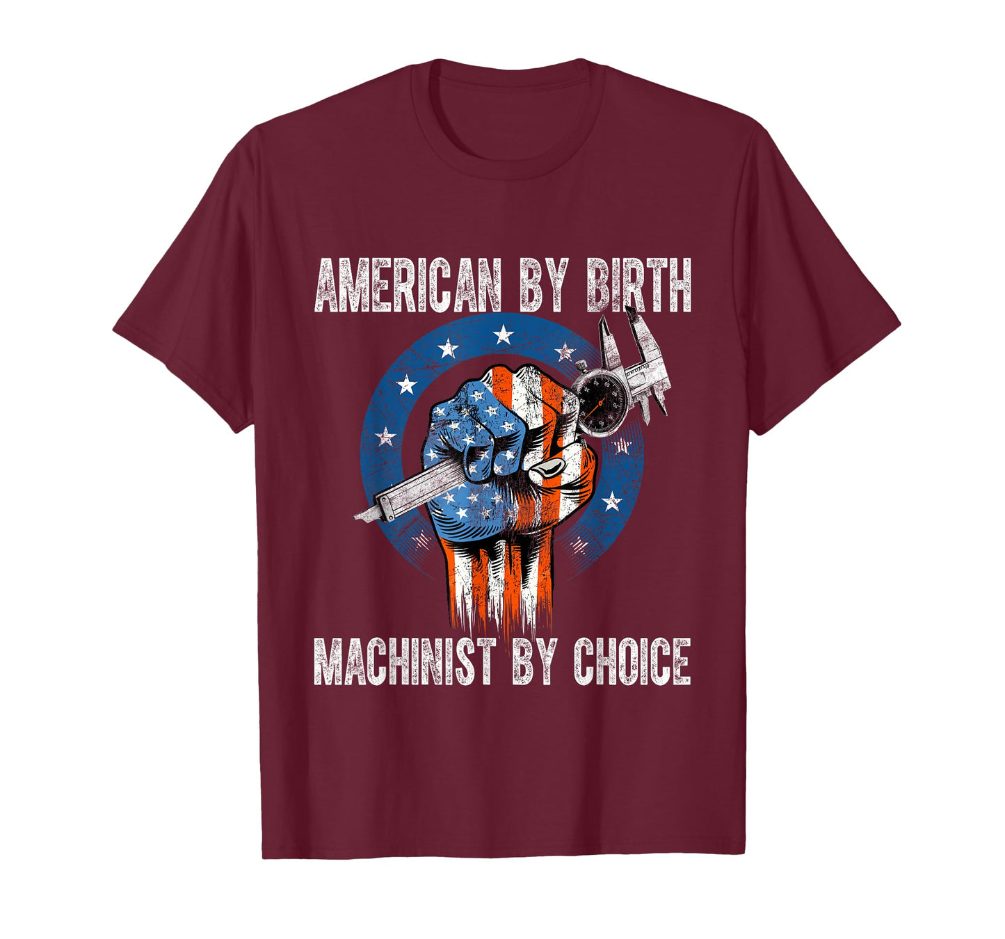 Machinist by Choice - American USA Flag CNC Machine Operator T-Shirt