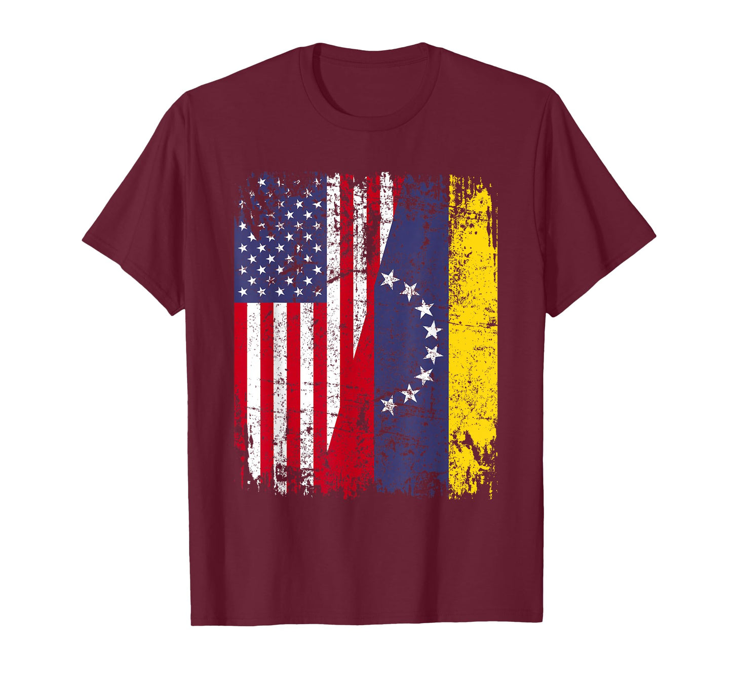 Venezuelan Roots | Half American Flag Venezuela T-Shirt