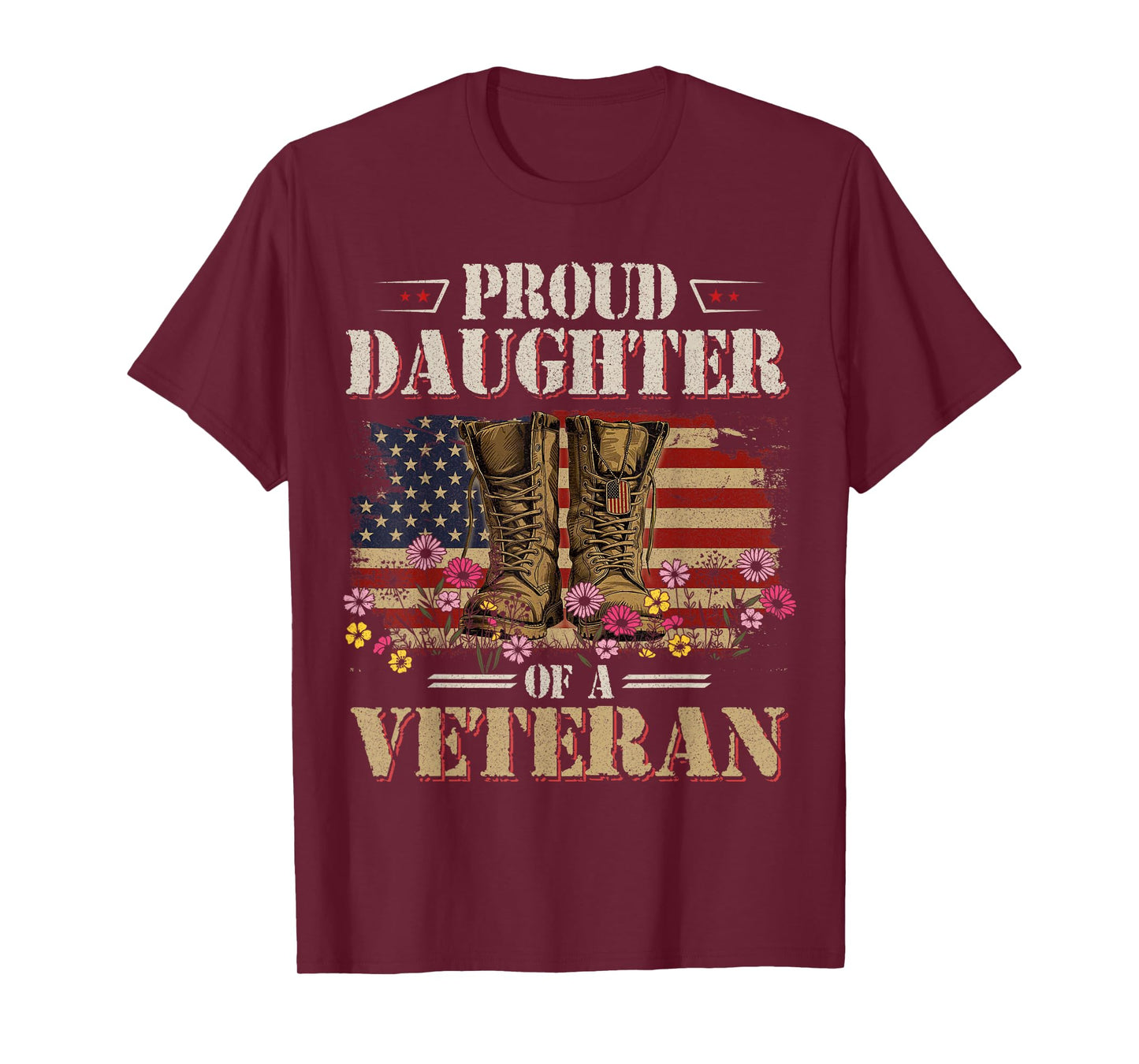 Proud Daughter of A Veteran American Flag Military Gifts T-Shirt