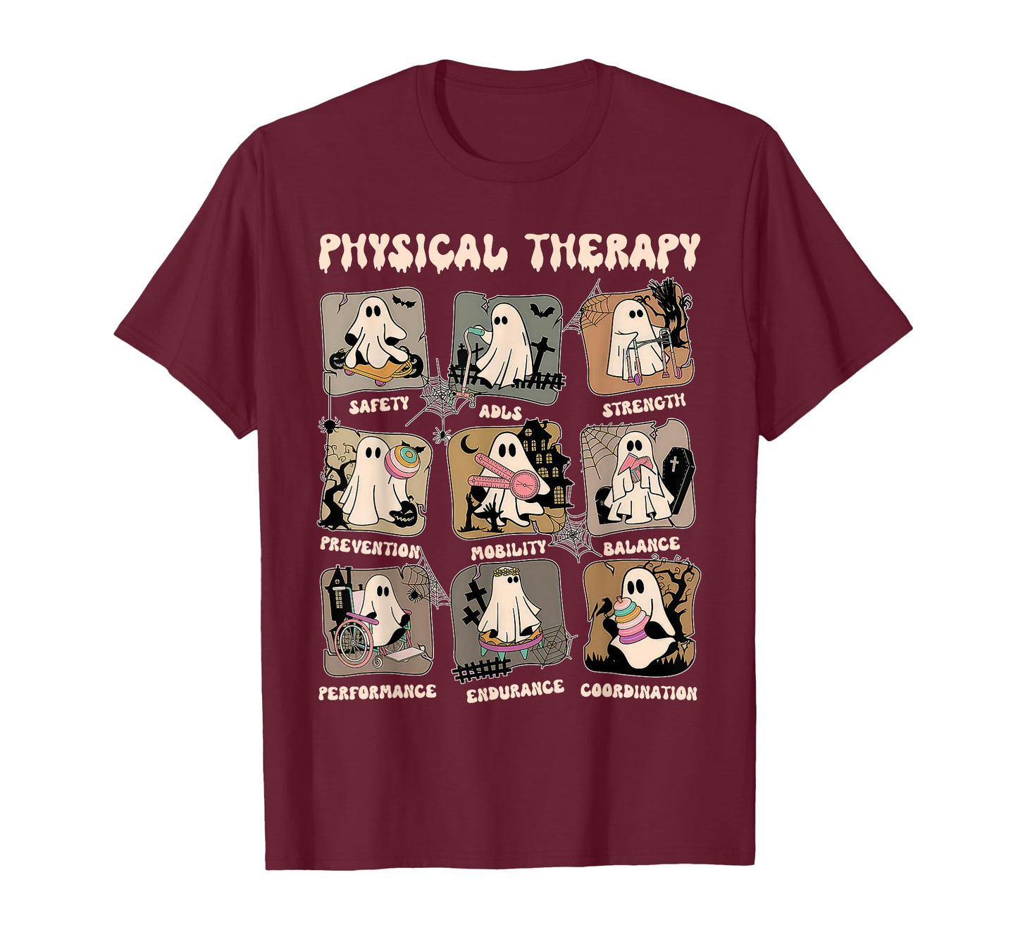 Cute Ghost Physical Therapy PT Physical Therapist Halloween T-Shirt
