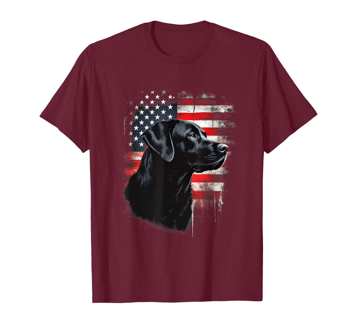 Black Lab Patriotic American Flag Black Labrador Lovers T-Shirt