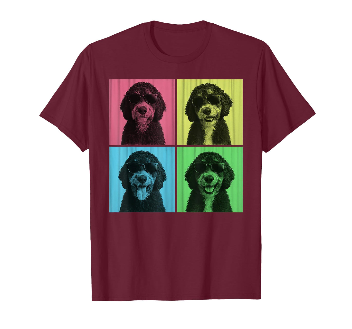 Bernedoodle Pop Art Funny Dog Lover Doodle Dog Photo Booth T-Shirt