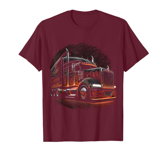Truck Driver American Flag Trucker T-Shirt