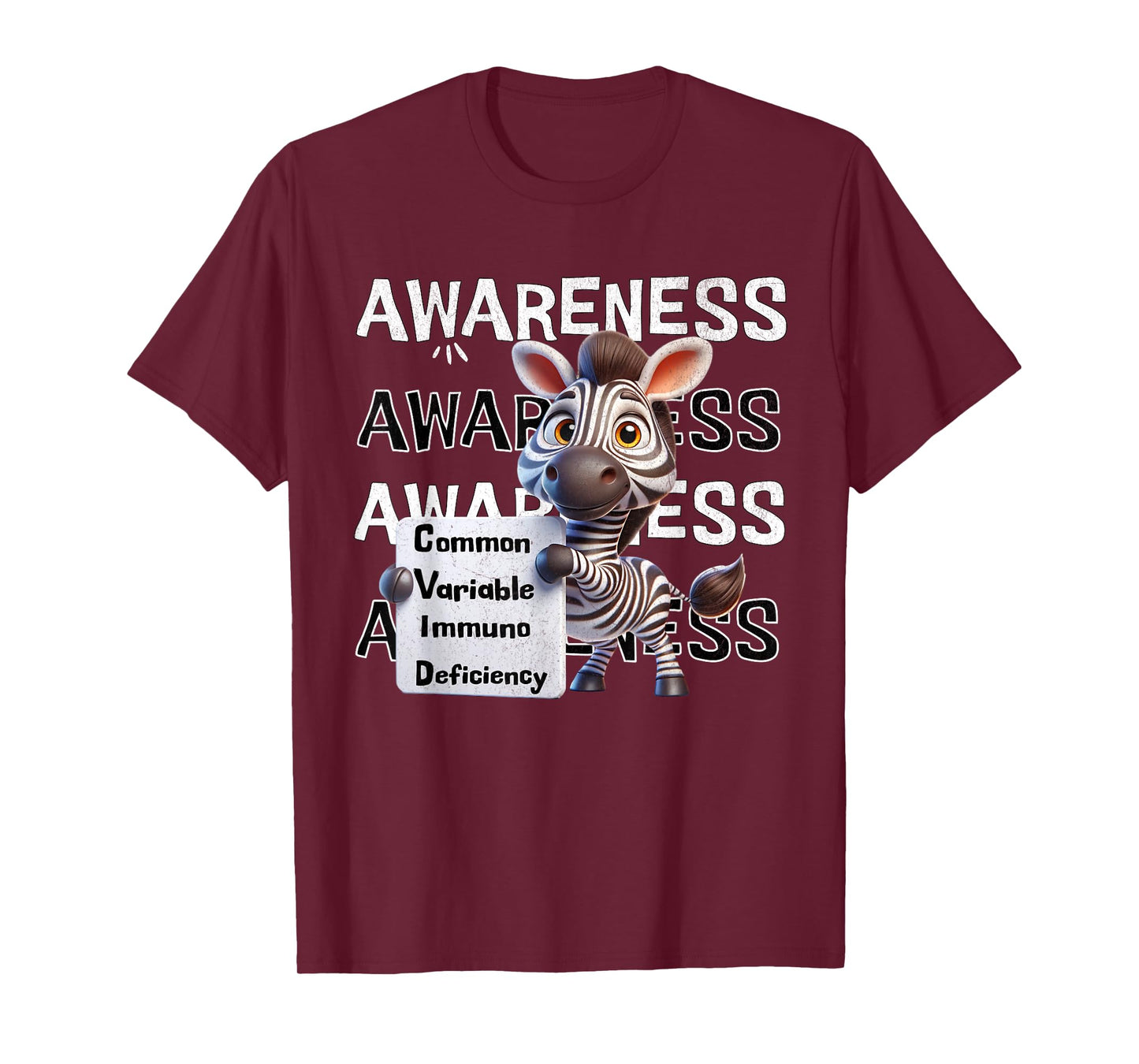 Common variable immunodeficiency CVID awareness zebra T-Shirt