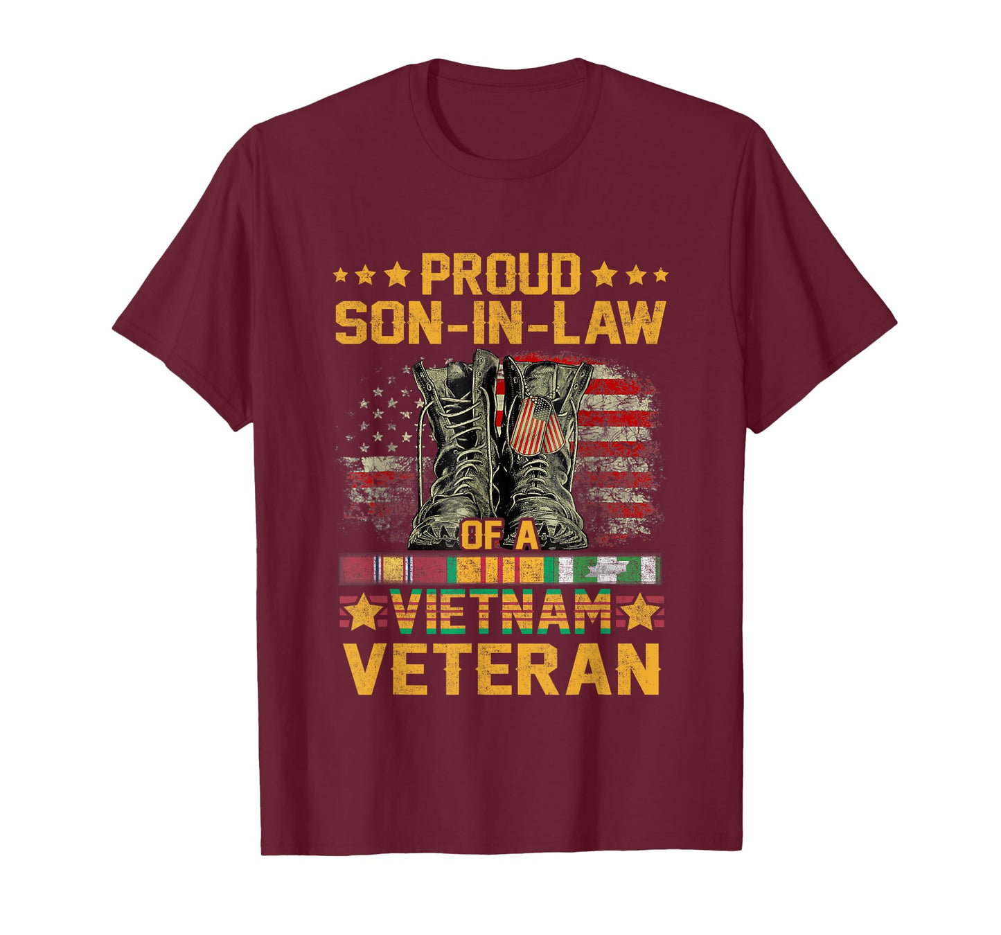 Proud Son-In-Law Of A Vietnam Veteran Flag American USA T-Shirt