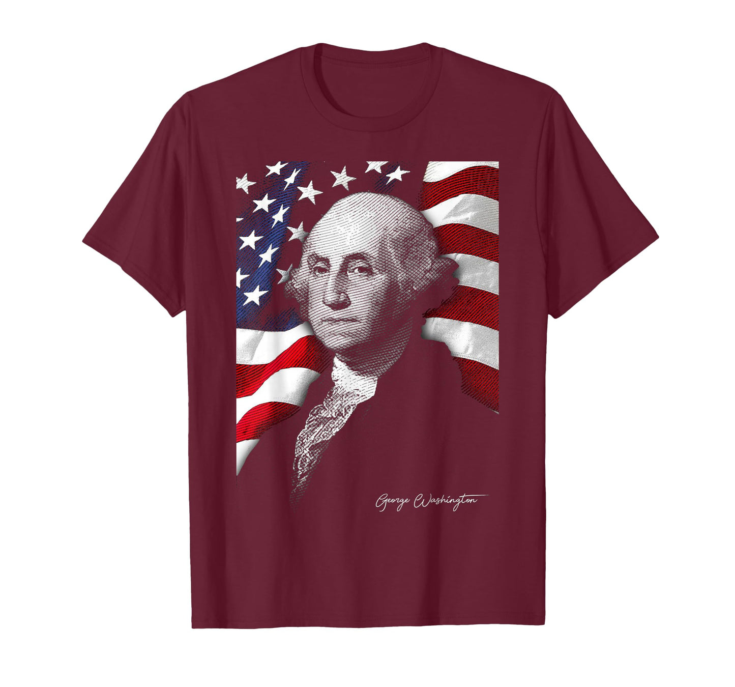 4th of July American Flag George Washington Eyes Flag Country T-Shirt