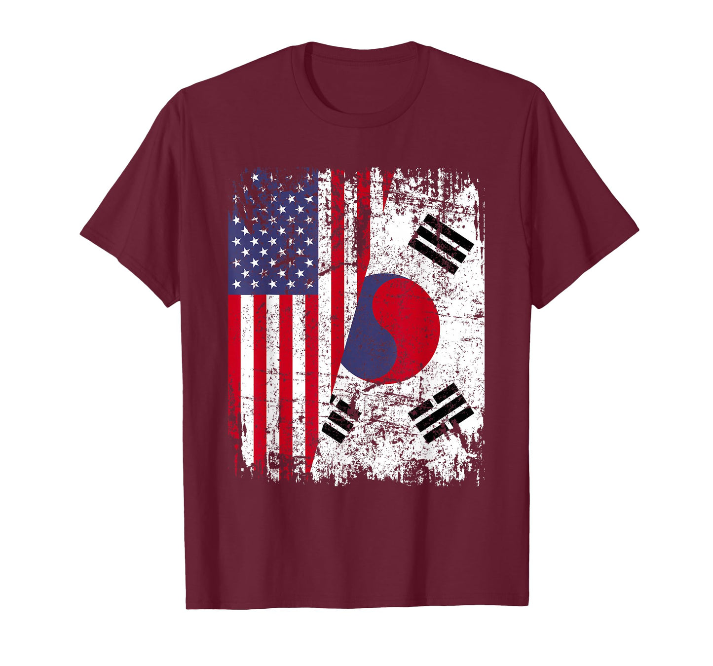 SOUTH KOREAN ROOTS | Half American Flag | SOUTH KOREA T-Shirt for Women Girls Kids Men