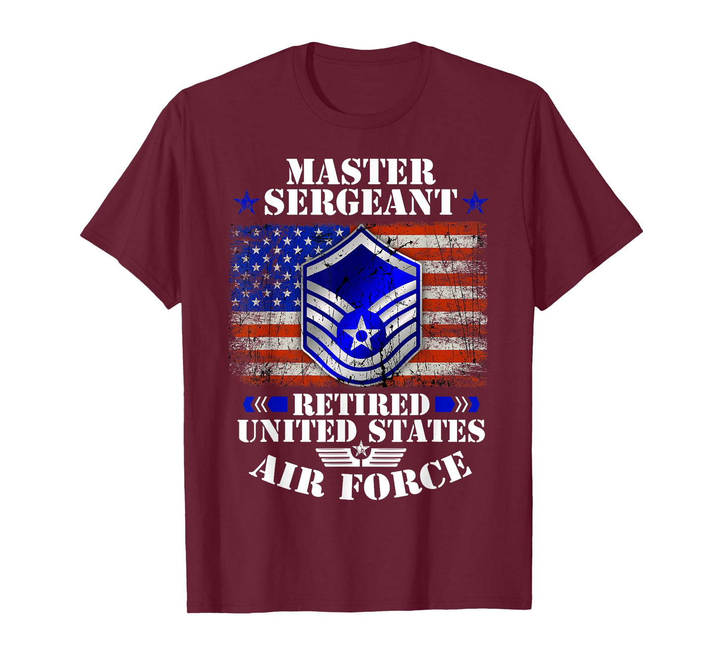 Master Sergeant Retired United States Air Force USA Flag T-Shirt