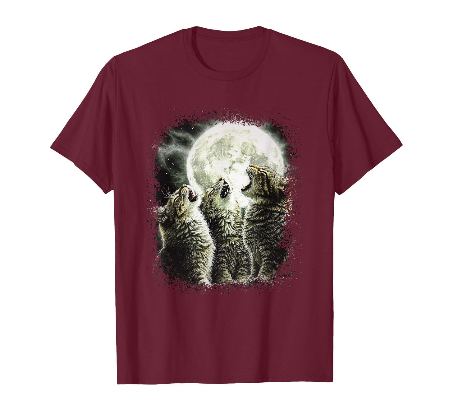 Funny Cats Howling At Moon T-Shirt