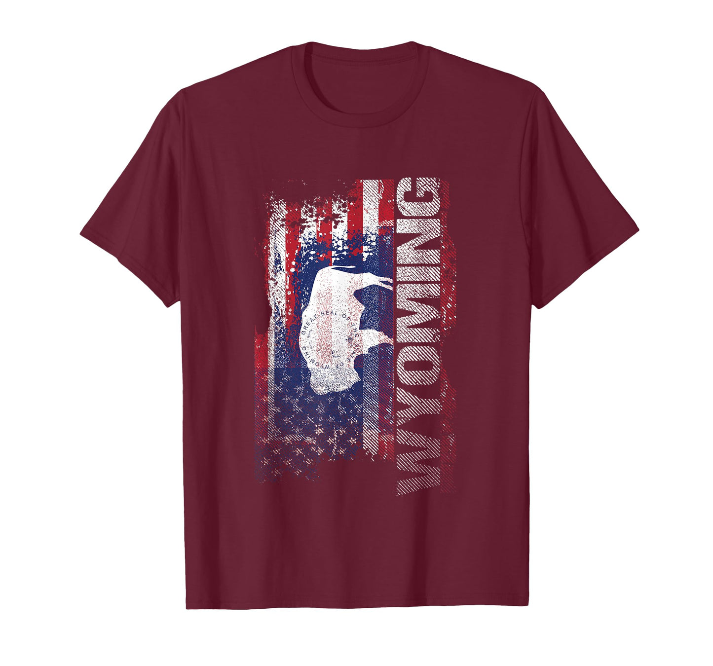 Wyoming State USA Flag Souvenir Gift T-Shirt