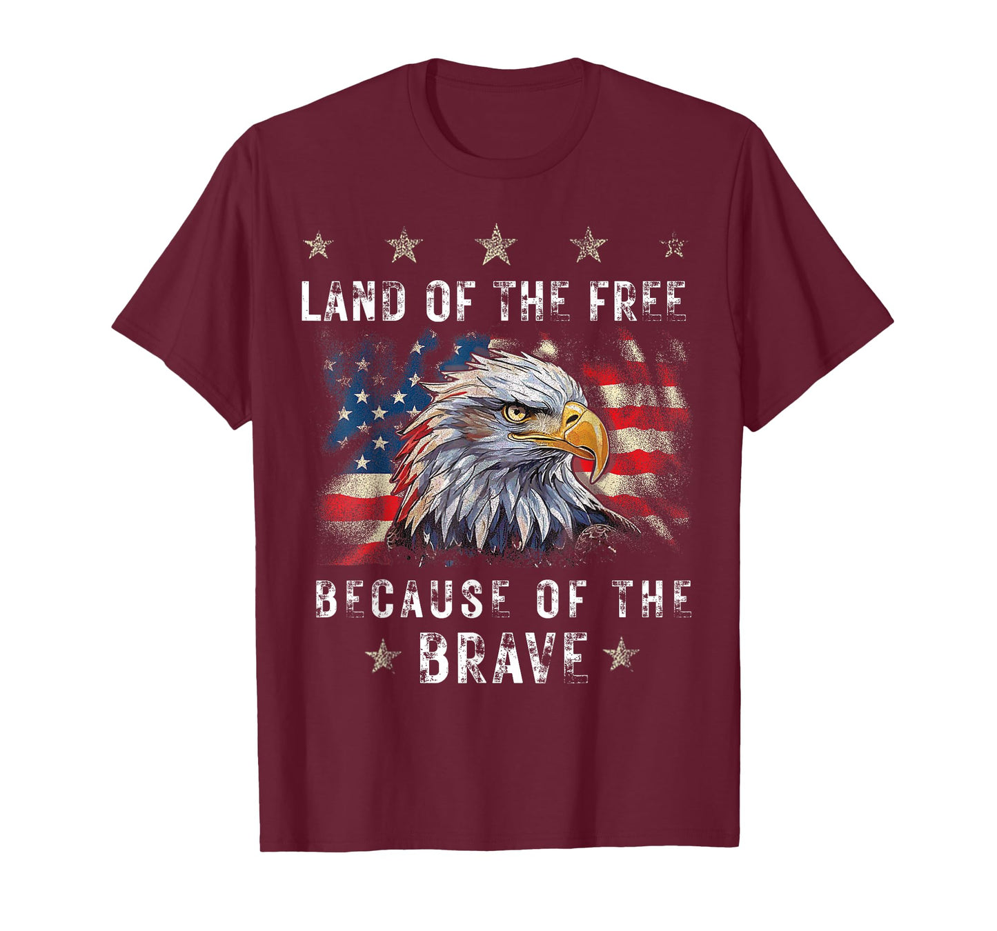 Land of The Free Because of The Brave Eagle American Flag T-Shirt