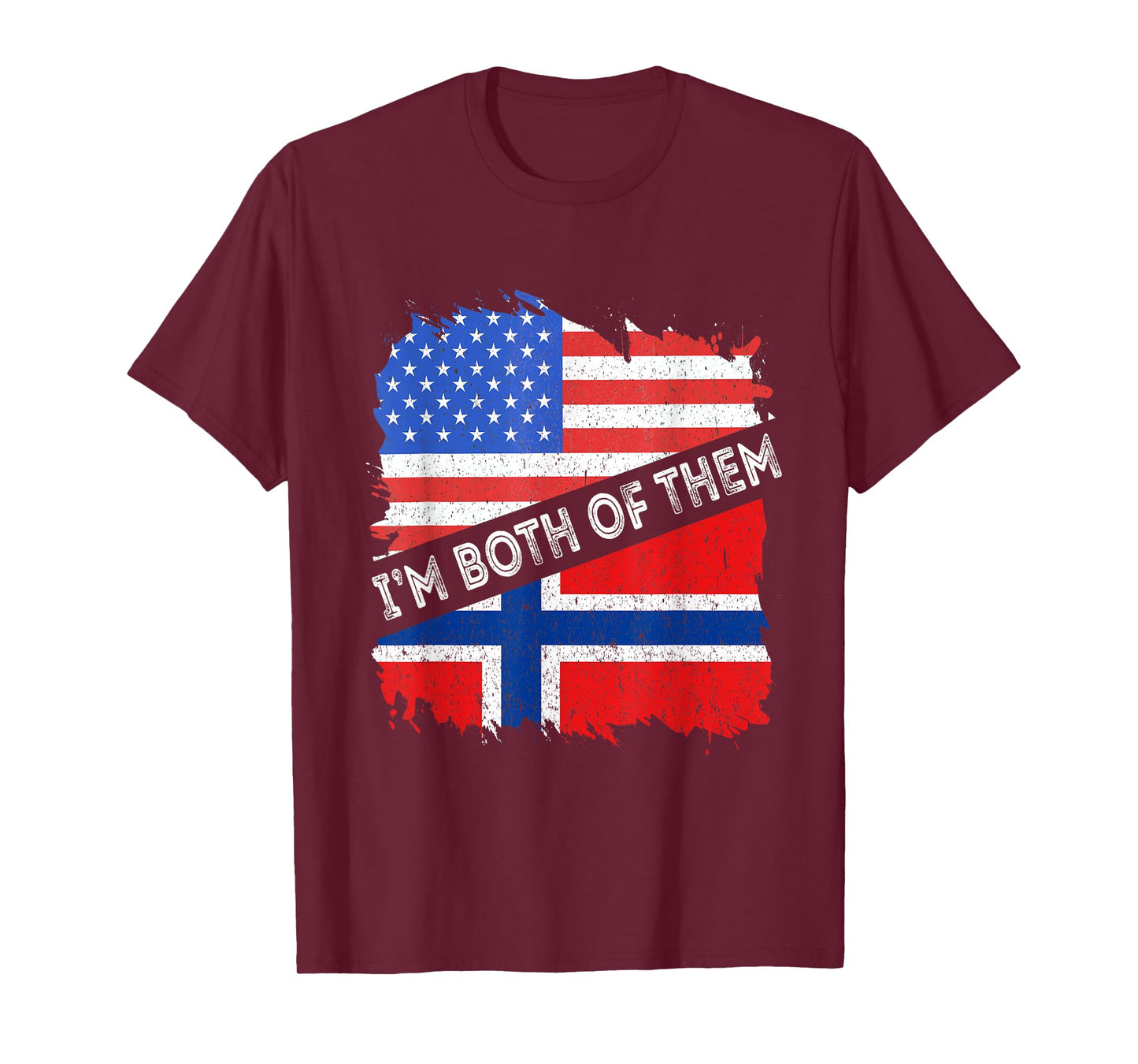 Norway Flag I'm Both Of Them Norwegian Pride USA America T-Shirt