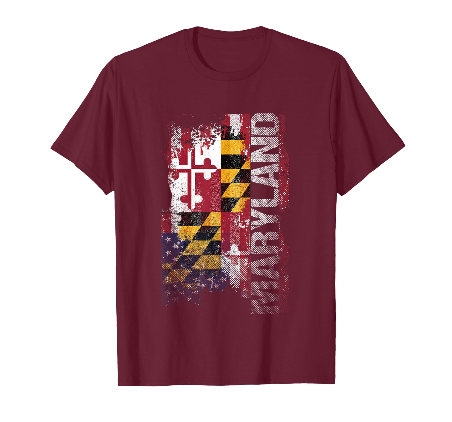 Maryland State USA Flag Souvenir Gift T-Shirt