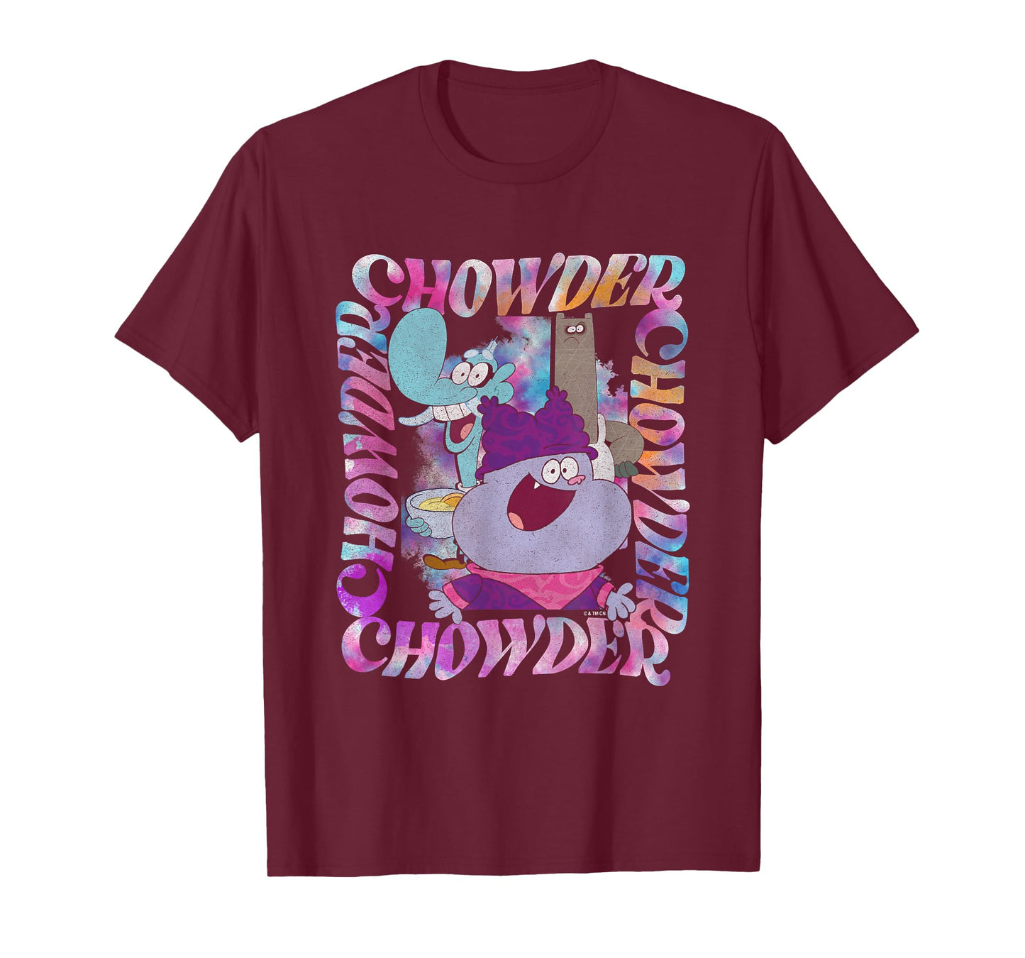 Chowder Mung & Shnitzel Vintage Wavy Text Portrait T-Shirt