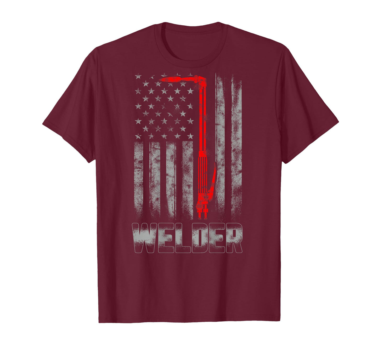 Welder Red line American Flag Shirt USA Patriotic Welder T-Shirt