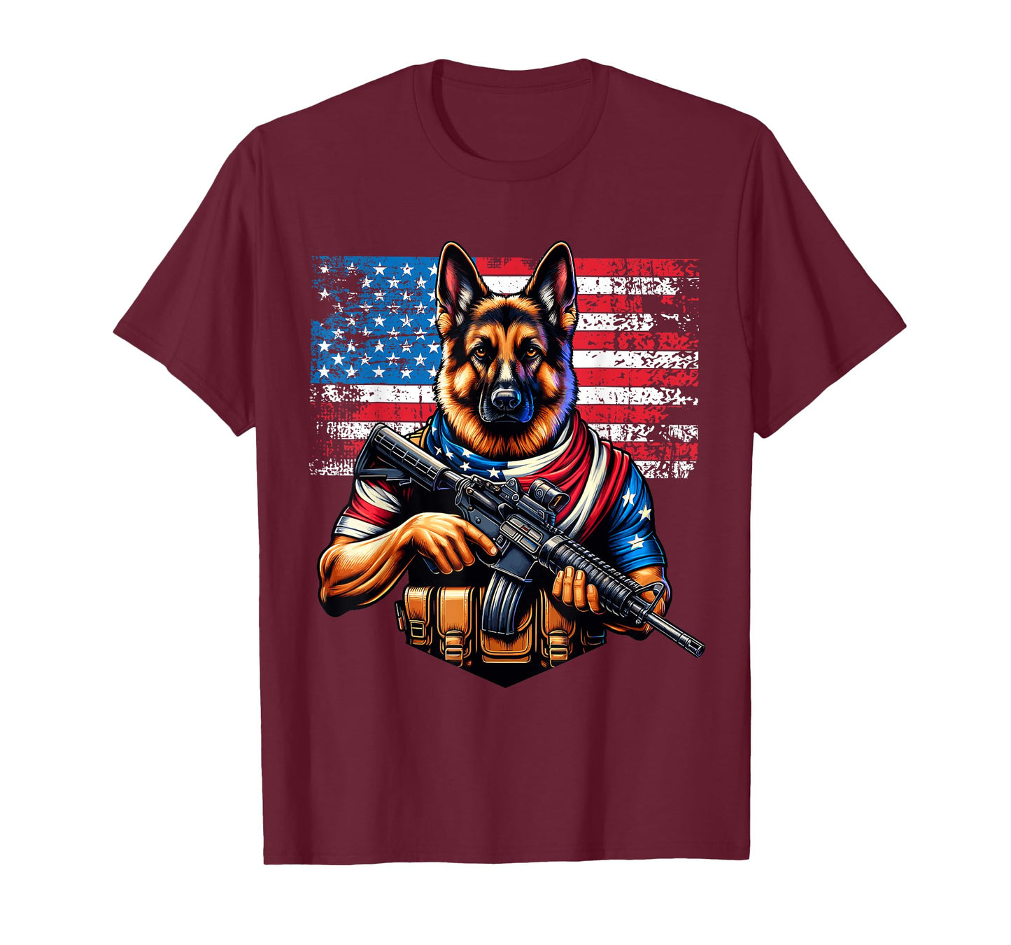 American Flag Patriotic German Shepherd T-Shirt