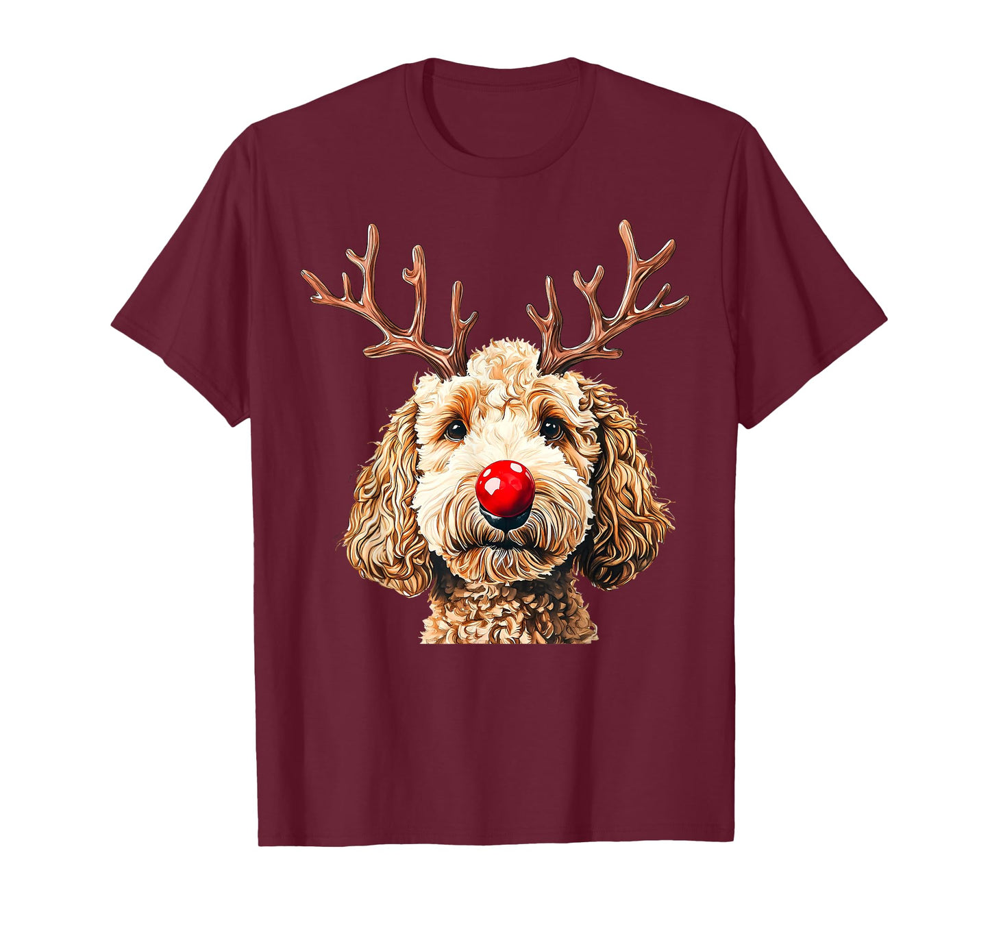 Cute Reindeer Santa Goldendoodle Christmas Xmas Holiday T-Shirt