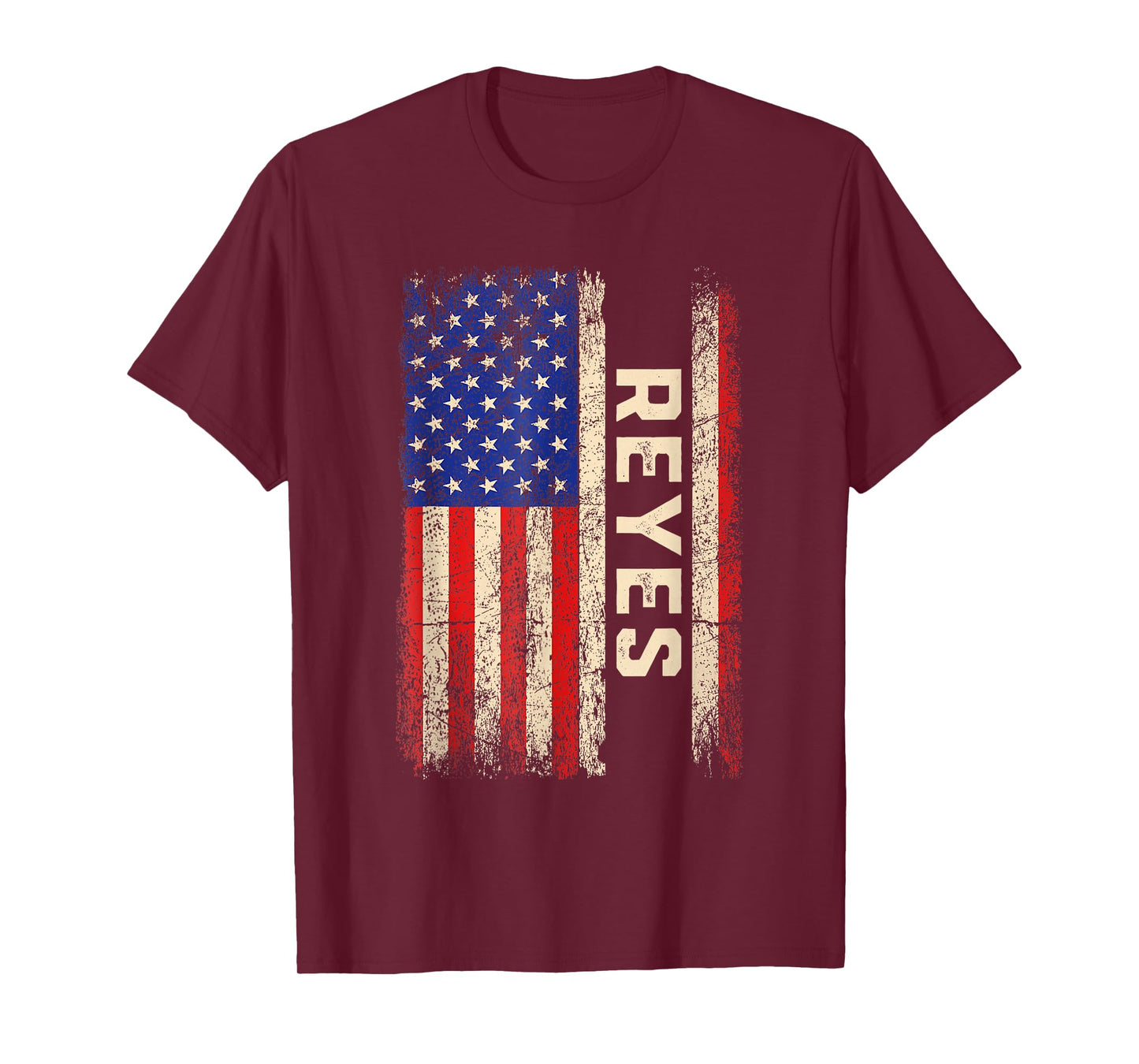 Reyes Last Name Shirt Reyes Name American Flag T-Shirt