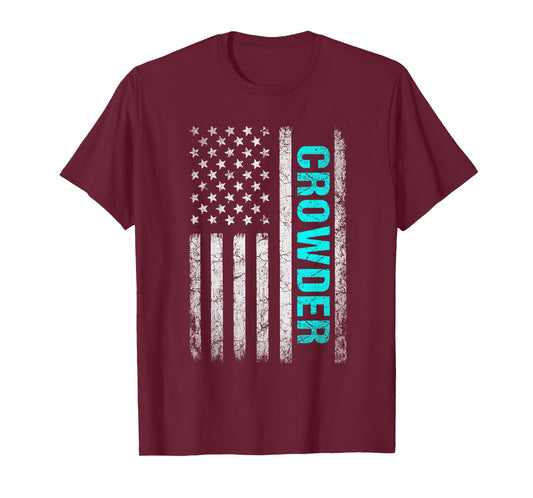 Crowder Name American Flag - Crowder Last Name T-Shirt