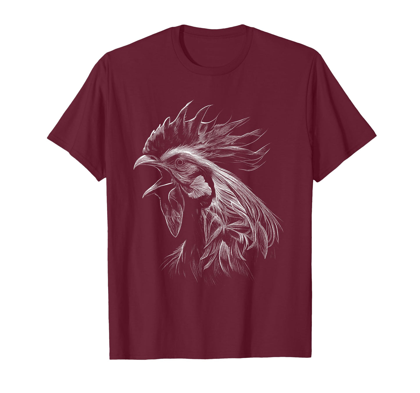 Crowing Rooster Drawing Love T-Shirt