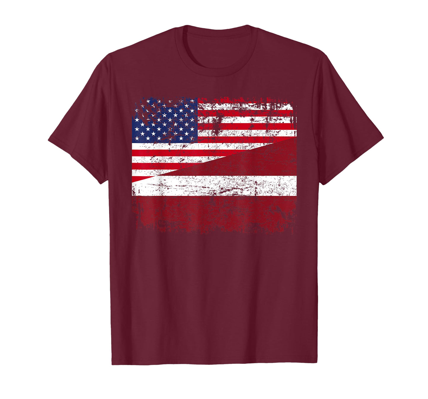 LATVIAN ROOTS | Half American Flag | USA LATVIA FLAG T-Shirt