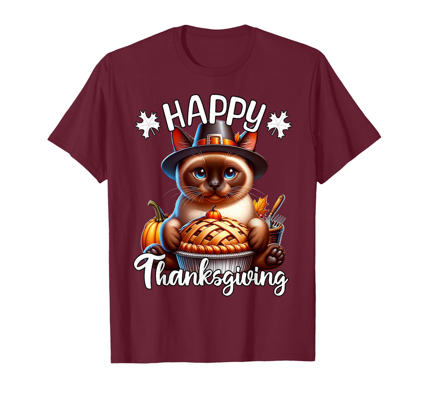 Siamese Cat Happy Thanksgiving Siamese Cat T-Shirt