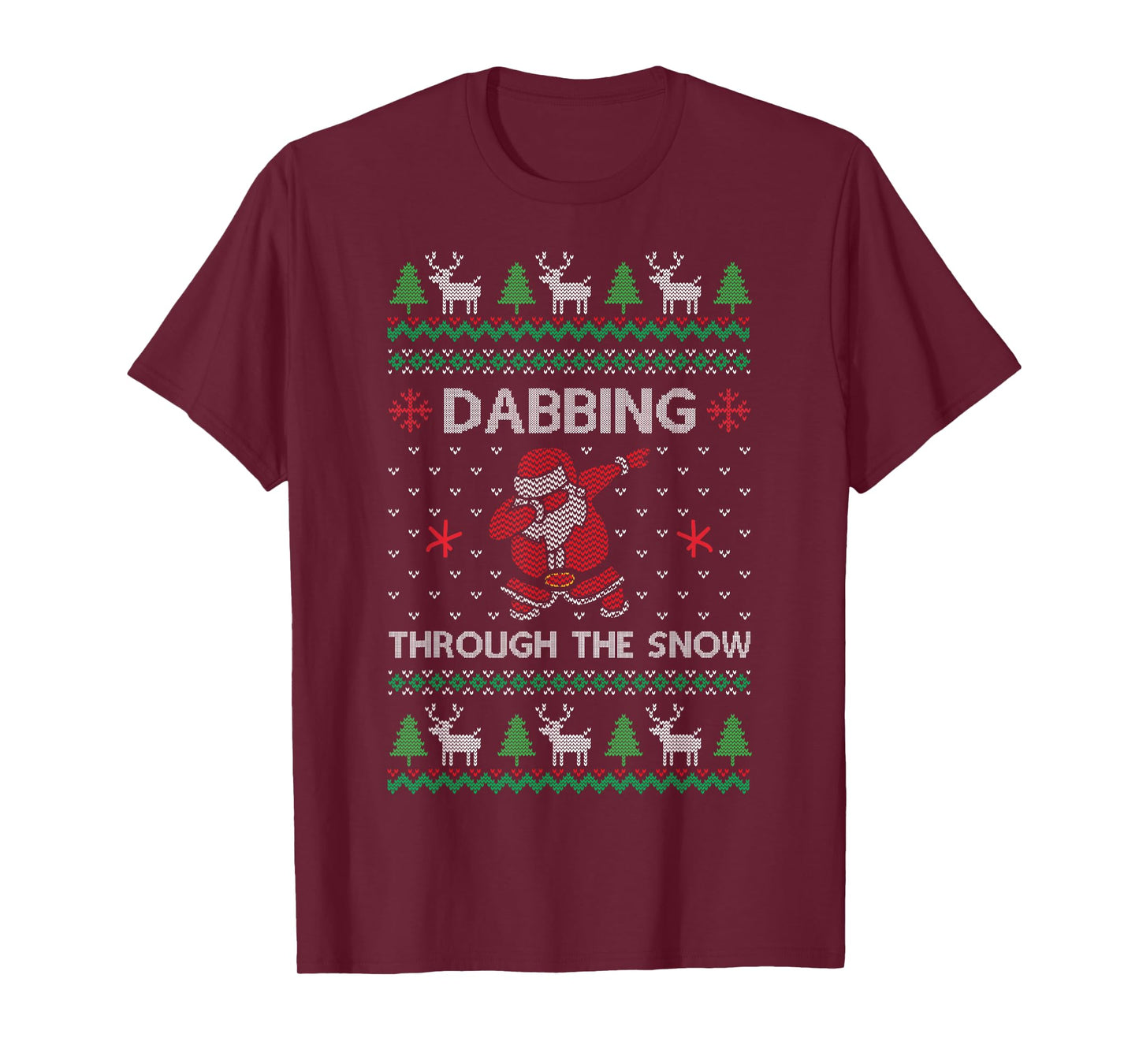 Funny Dabbing Through The Snow Santa Christmas Ugly Sweater T-Shirt