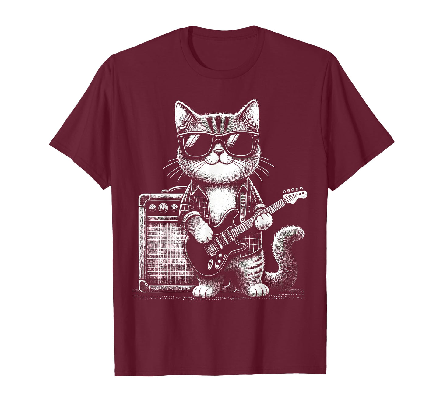Rock Cat Playing Guitar T-Shirt