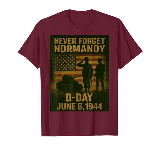 D-Day 81st Anniversary Normandy 1944 Military Tribute Men T-Shirt