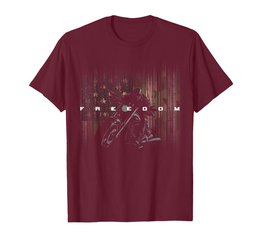American Flag Camouflage Motorcycle T-Shirt